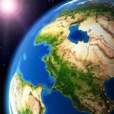 Planet Earth in 3D with the map of the Mexican Republic clipart