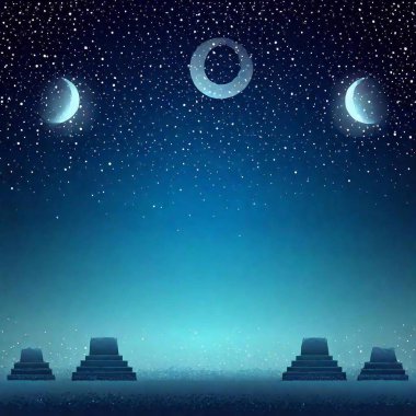 night landscape with a beautiful moon clipart