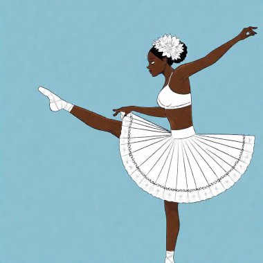 african woman ballet dancer. vector illustration. clipart