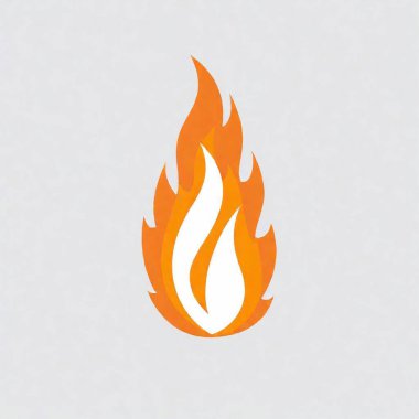 Vector flame, a long strip of flame, white background clipart