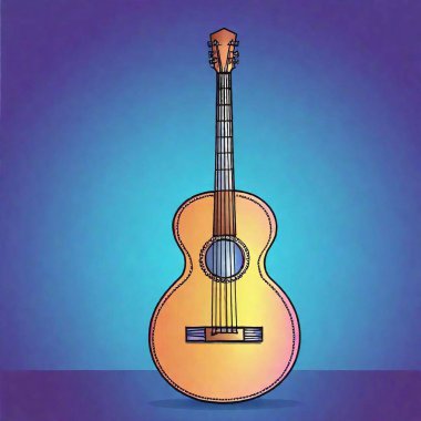 vector image of the acoustic guitar clipart