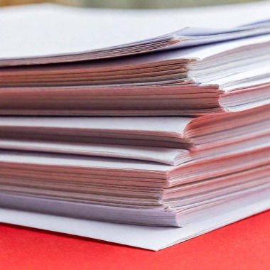 stack of papers documents on red background clipart