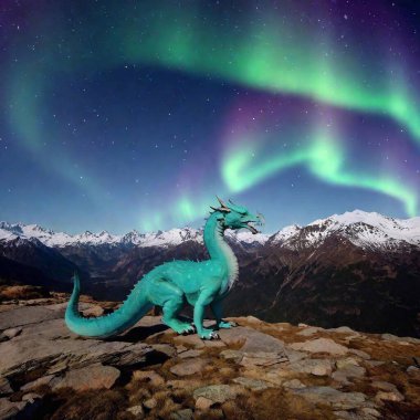 dragon northern lights magic fantasy lightbringer clipart