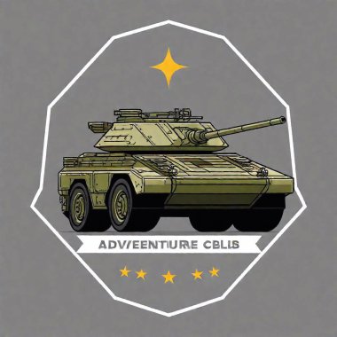 Adventurers Club Logo with Special Operators Tactical War Tank clipart