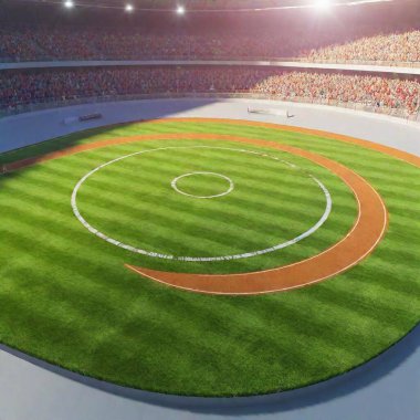 baseball field and stadium. 3 d illustration clipart