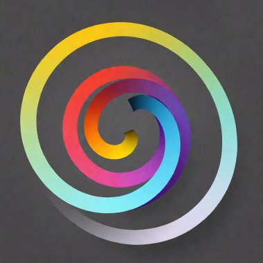 rainbow spiral, swirl and twirl, vector illustration clipart