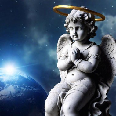 angel on the background of the sky clipart