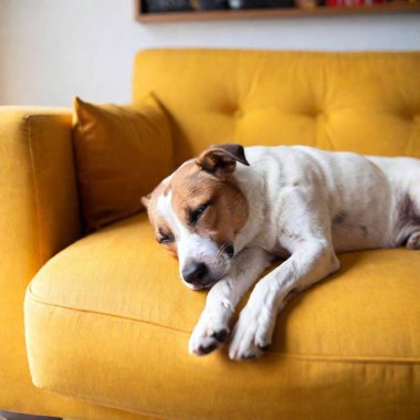 dog lying on the couch clipart