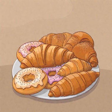 bakery products and pastries clipart