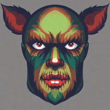 halloween mask, illustration, isolated clipart