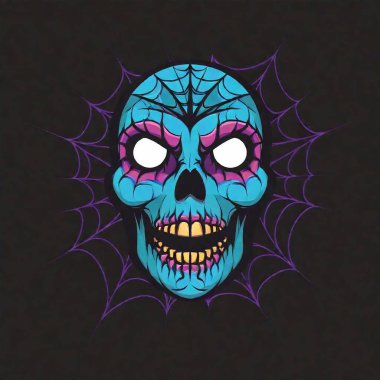 vector illustration of a skull on a dark background clipart