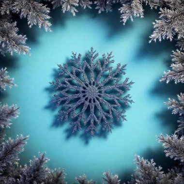 christmas snowflake with a blue background clipart