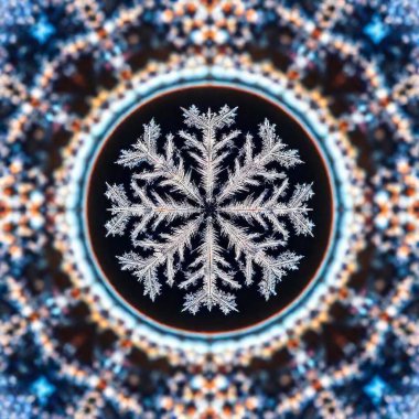 Create an Extreme Macro photo of Winter Solstice window decorations. Apply Rack Focus to zoom in on a specific detail, such as snowflakes or frosted glass, with a High Angle Shot to capture the decoration's close-up texture and design clipart