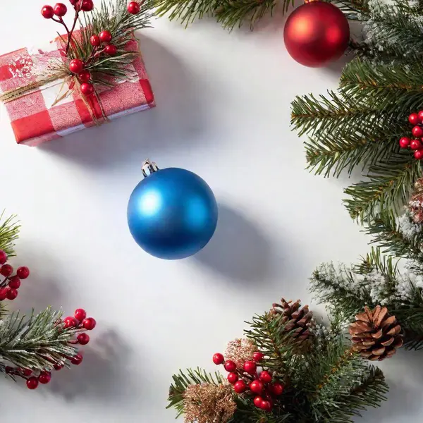 Create Close Painting Winter Festival Items Flatlay Composition Focus Details — Stock Photo, Image