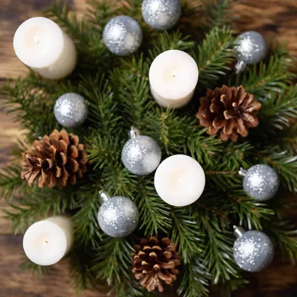 Christmas Decorations Table — Stock Photo, Image