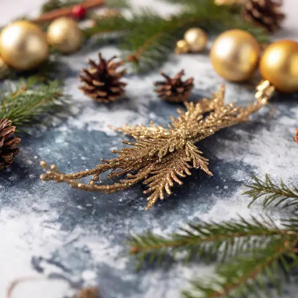 Design Close Painting Featuring Flatlay Arrangement Winter Solstice Decorations Apply — Stock Photo, Image