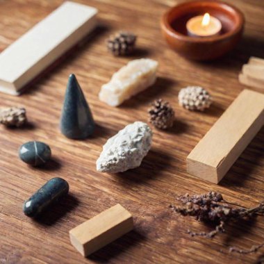 spa stones on wooden background clipart