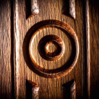 Extreme Macro of Antique Walnut Wood: An extreme macro image of walnut wood with a deep focus on the swirling grain patterns, enhanced with a retro-style vignette that highlights the rich, dark tones and gives the texture a timeless quality. clipart