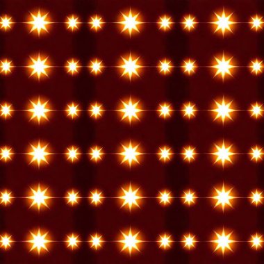 A seamless texture featuring glowing yellow stars on a dark red background, evoking a warm, festive atmosphere. clipart