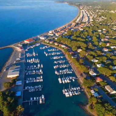 aerial view of the port of the city of the new zealand clipart