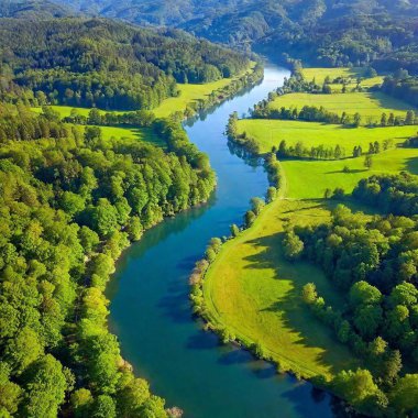 beautiful view of the river clipart