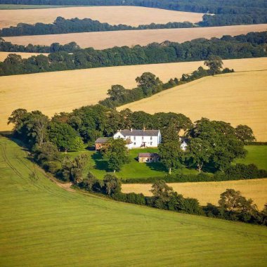 aerial view of the countryside of the village in the netherlands clipart