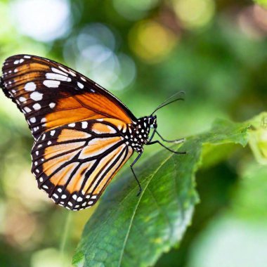 A macro photo of a butterfly with its wings partially open, soft focus creating a dreamy, ethereal backdrop, low angle shot making the butterfly appear majestic against the soft, blurred colors of its surroundings clipart