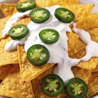 nachos with jalapeno and jalapeno cheese clipart