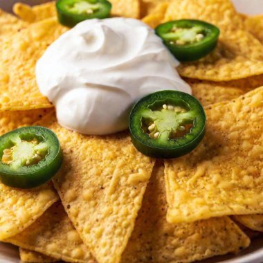 tortilla chips with jalapeno and jalapeno cheese, sour cream, salsa and jalapeno jalapeno clipart