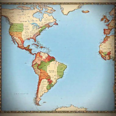 south america map vintage old style background clipart