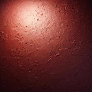 A high-resolution ultrarealistic image of a rough textured red wall. This digital artwork captures the intricate details of the wall's gritty surface, complete with visible cracks and irregularities. The lighting is soft and ambient, casting subtle clipart