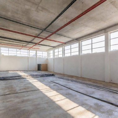 A panoramic photo of a large construction site with visible electrical work, featuring multiple areas of activity such as electrical wiring, lighting installation, and the setup of temporary power sources clipart