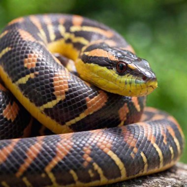 extreme macro shot of a snake coiled body, with a single scale in sharp focus, while the surrounding coils and the background gradually fade into a soft blur, emphasizing the snake's intricate form clipart