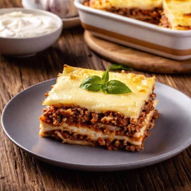 italian lasagna with minced beef clipart