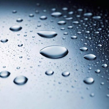 a close-up studio shot of water droplets on a glass surface. Emphasize the texture, clarity, and reflections of the droplets, as well as their interaction with the glass. Use a simple background to highlight the water droplets clipart