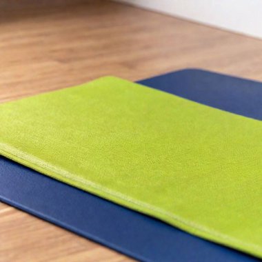 green yoga mat for yoga and fitness at home clipart