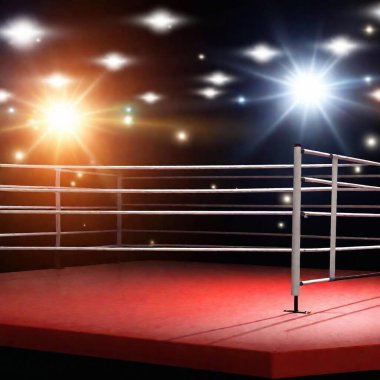 empty boxing room. 3d rendering. clipart