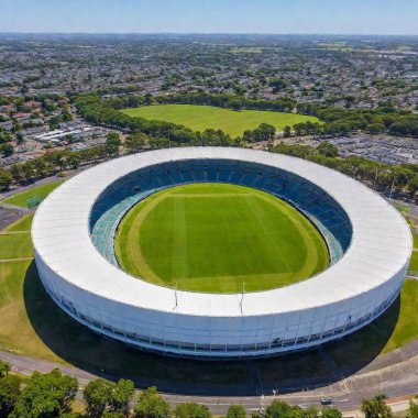 aerial view of the city stadium clipart