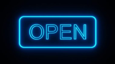 Parlayan mavi metnin neon animasyonu