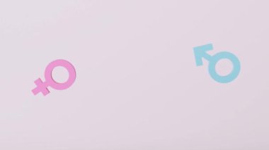 Kırmızı kalp sembolü bir balonun 3D video animasyonu pembe arka planda gökyüzüne doğru uçuyor.