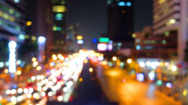 Odak Dışında, Şehir Planlı Işık Gecesi Bokeh Arkaplanı, Boşluğu Kopyala...,