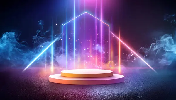 Neon Işıklı Boş Podyum, Boş Podyum, Sunum, Boşluğu Kopyala