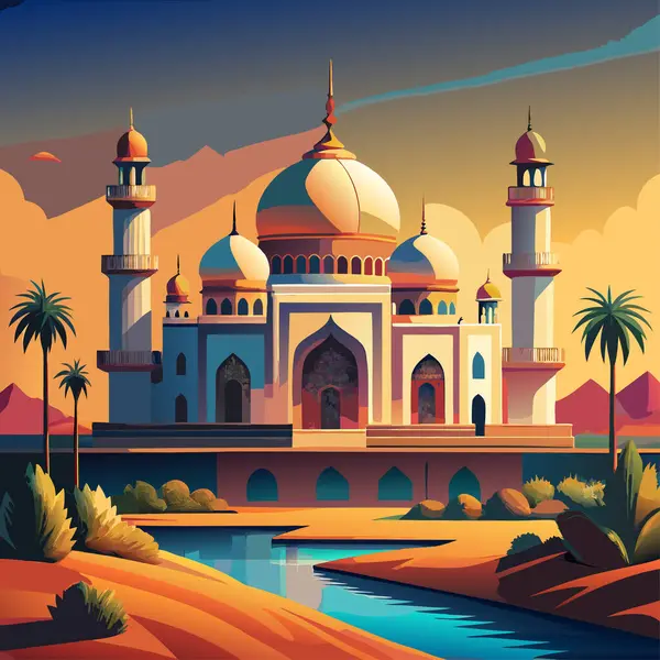 stock vector Vector Artwork of masjid