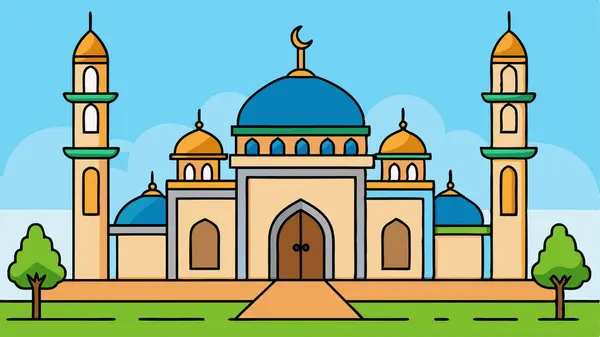 stock vector vector illustration, mosque icon