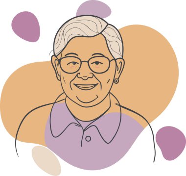 vector illustration of a woman in a white shirt