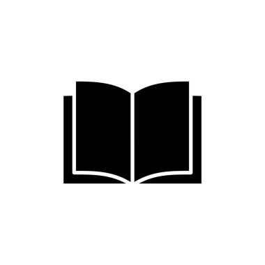 Kitap simgesi logosu tasarımı. Açık kitap işareti ve sembol. Kitap simgesi