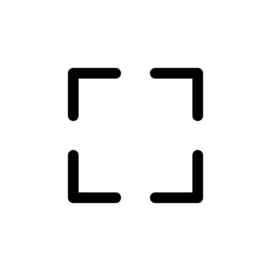 Tam ekran simge logosu tasarımı. Tam ekran işareti ve simgeye genişlet. Oklar sembolü