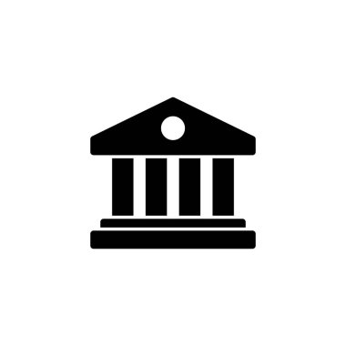 Banka simgesi logosu tasarımı. Banka işareti ve sembol, müze, üniversite