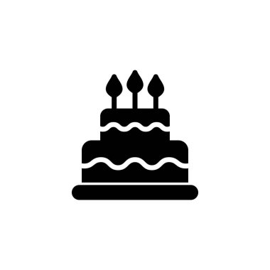 Pasta simgesi logosu tasarımı. Pasta işareti ve sembol. Doğum günü pastası simgesi