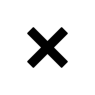 Simge logo tasarımını kapat. İşareti ve sembolü sil. çapraz işaret